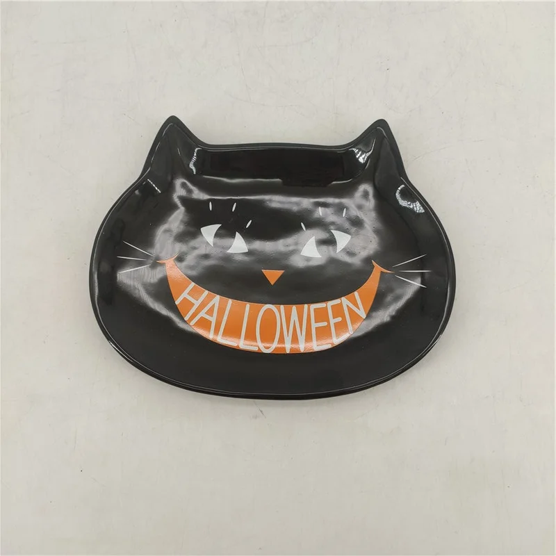 Halloween decor  Ghost  pumpkin shaped candy  dishes ceramic plates