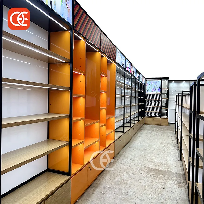 Коммерческая мебель полка для салона красоты поставка на заказ магазин волос светодиодный свет парик стеллажи магазина