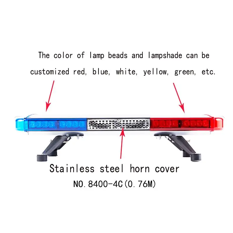 76Cm Manufacturer Red Blue Ambulance Emergency Alarm Siren Speaker Led Lightbar For Car