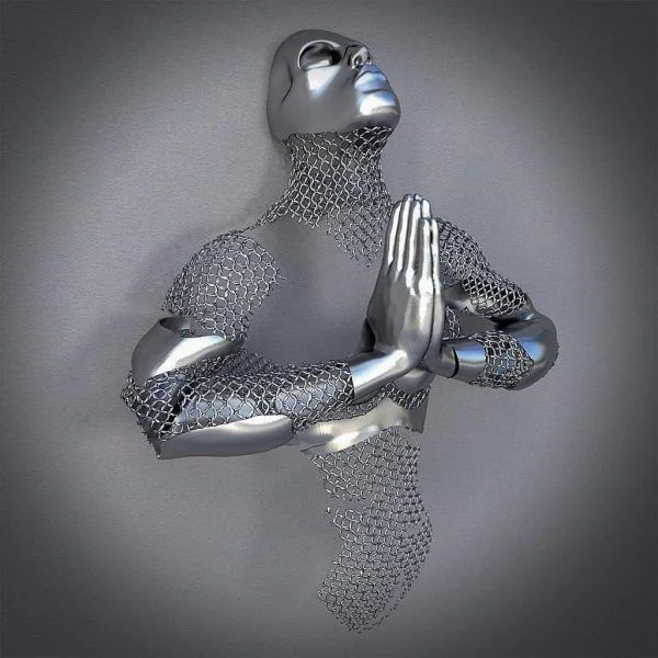 Modern abstract art craft stainless steel love figure life size statue home decor window display human nude body art sculpture