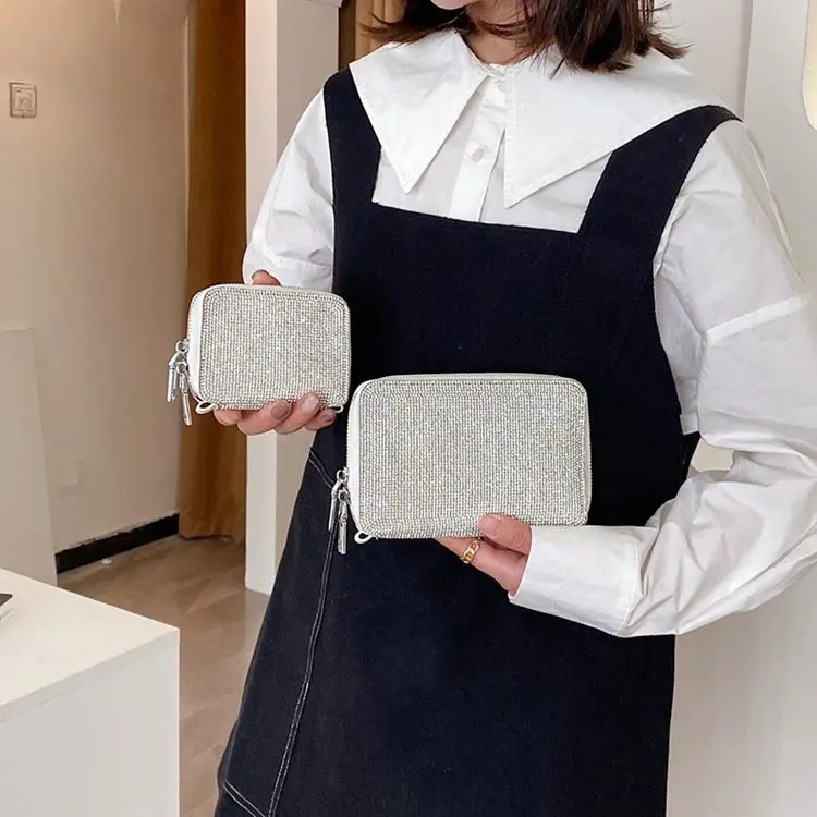 Women Small Shoulder Crossbody Bags 2023 Brand Purses Handbags Gift Luxury Designer Handle Full Diamond Bags Female Totes