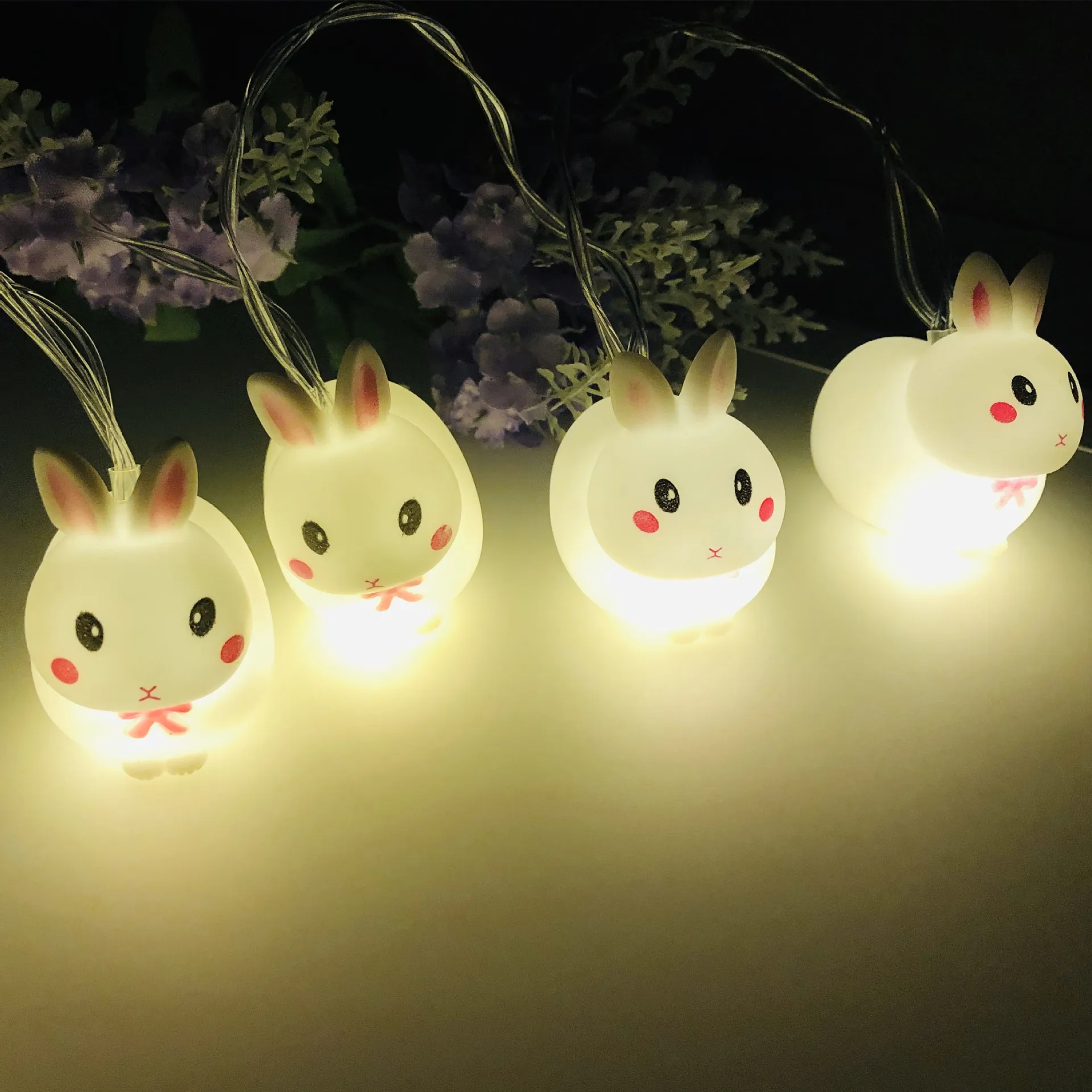 Unique Creative Battery Easter Bunny Shape Egg Led String Lights for Decoration Happy Easter Holiday Lighting Supplies