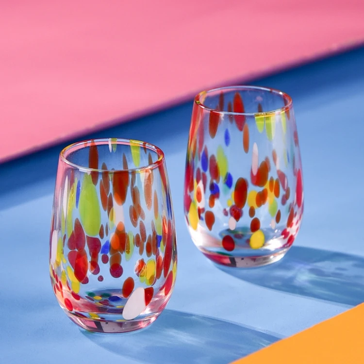 Creative Colorful Dot Sake Set Wholesale Japanese Glass Sake Pot Set Glass Vase Art Decor Factory Provide