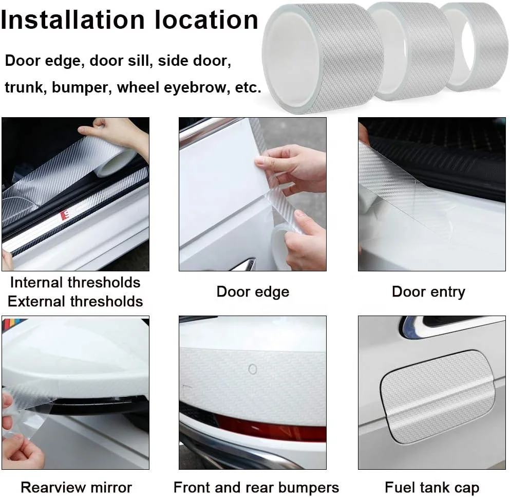 Car Accessories Protector Sticker Outdoor Nano Transparent Waterproof Car Bumper Carbon Fiber Vinyl Wrap Film