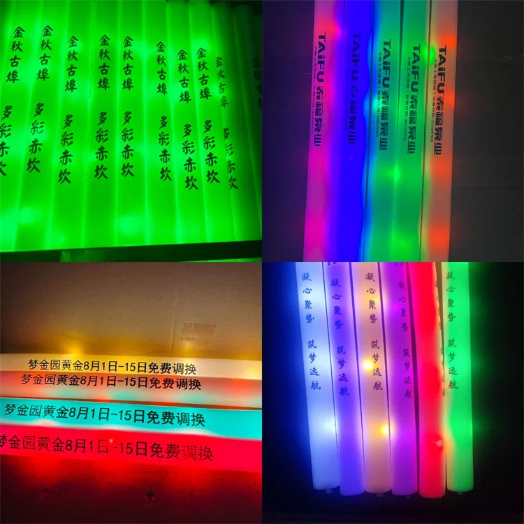 Promotional LED Glow Foam Stick Party Concert Glow In The Dark Foam Baton Toys Bulk Led Light Up Foam Stick