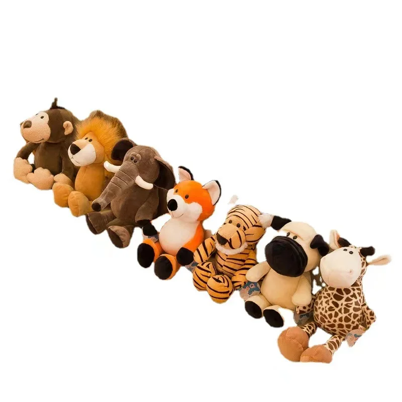 Forest Jungle Animals Lion Giraffe Monkey elephant Lion Plush Toys Stuffed Zoo Animals Plush