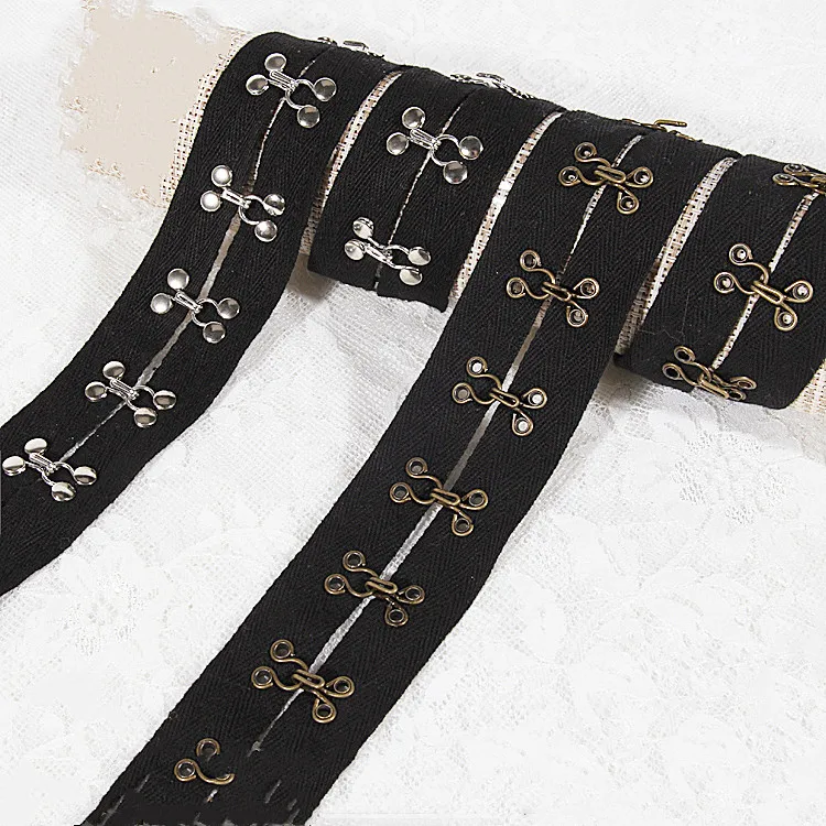 Hot selling Copper hook and eyelet herringbone tape, Hook and eyelet Copper tape trimming Eyelet belt