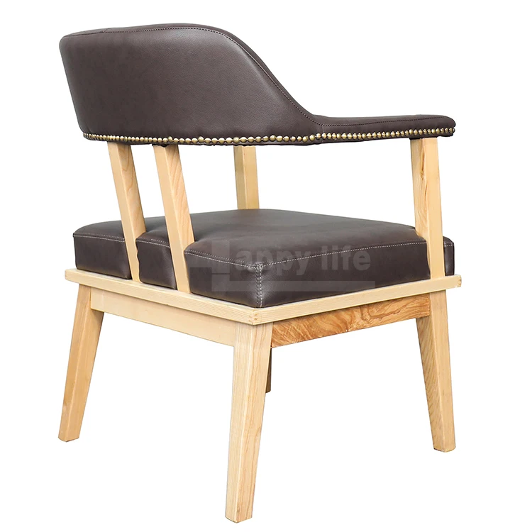 Modern Luxury Design Black High Back Leather Dining Chair For Home Furniture Set With Wood Bench Legs American Factory Made