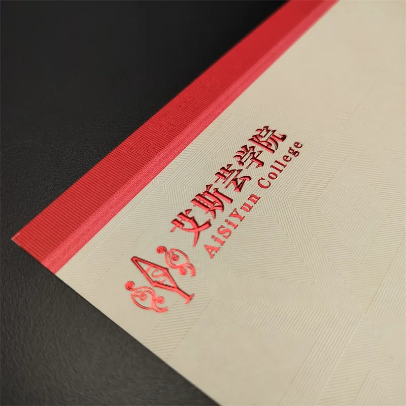Custom Collection Certificate Printing with Invisible Fluorescence Engraved Intaglio Printing Embossed Security Paper