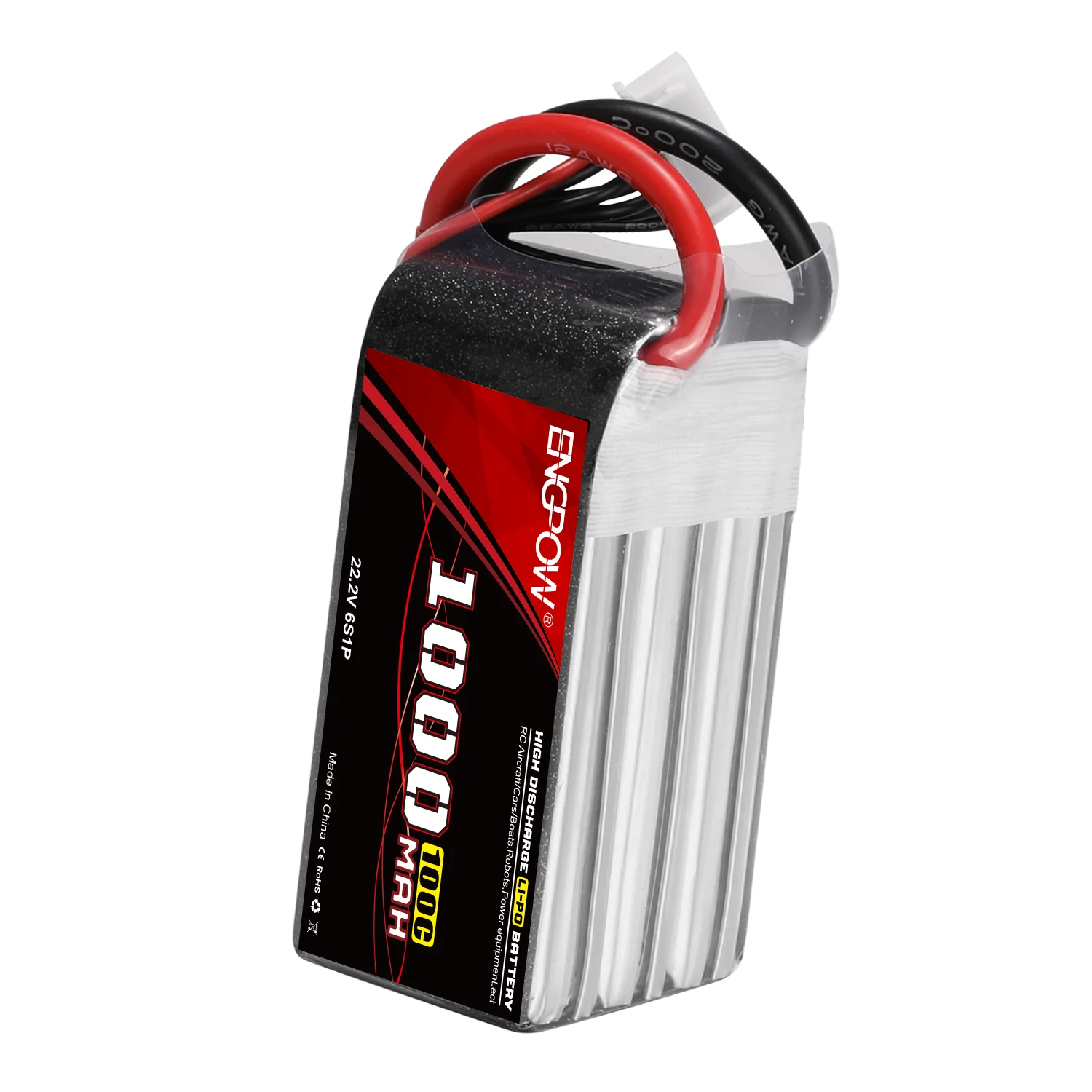 High Discharge Rate Super Capacitor Rc Quadcopter 22.2V 1000mAh 100C 6S1P Lipo Battery