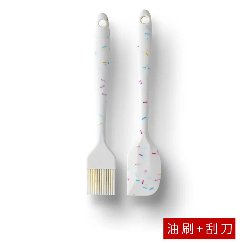 Food grade silicone small scraper oil brush cream spatula barbecue silicone brush integrated small baking tool
