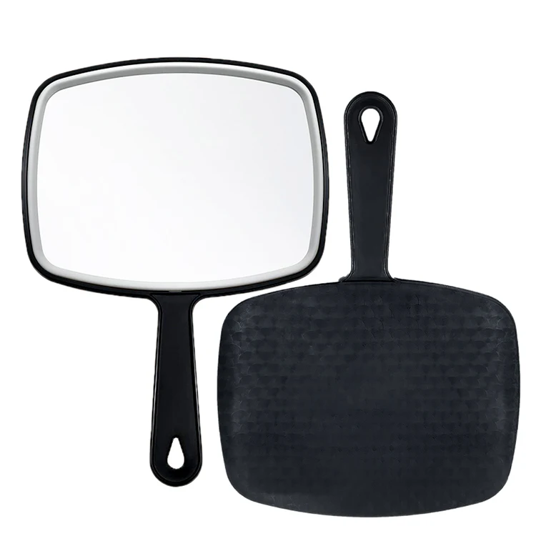 Wholesale Square Shape Mirror Hand Custom Logo Plastic 9.45 X 6.7 Inch Hand Held Mirror For Women Makeup Cosmetic Hand Mirror