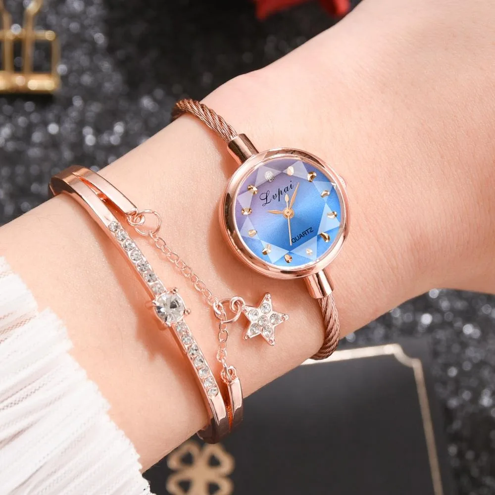 Women Watches Set Bracelet Wristwatches Fashion Ladies Quartz Watch Dress Female Clock Montre Femme