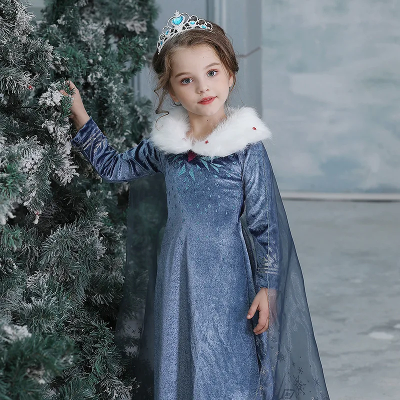 Girls Elsa Dress New Snow Queen Costumes For Kids Cosplay Dresses Princess Disfraz Carnaval Vestido De Festa Infantil Congelados
