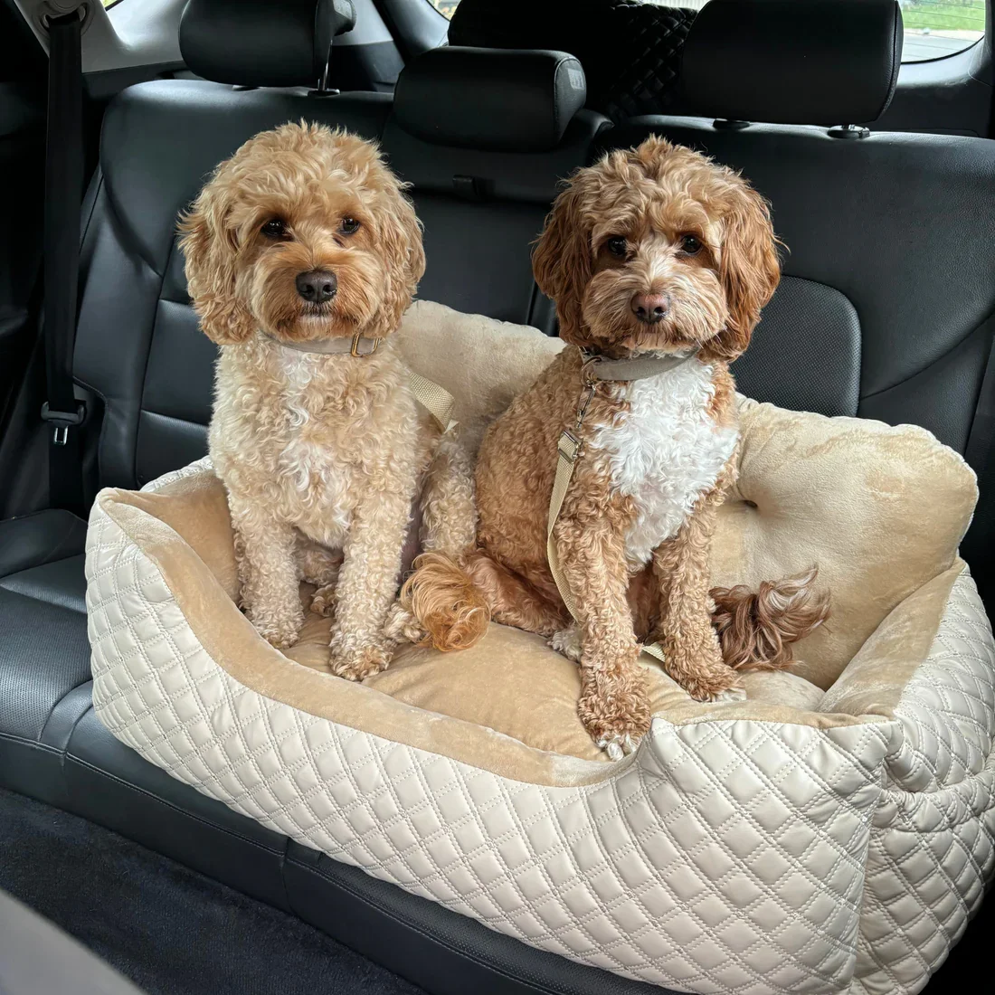 Custom New PU Leather Dog car seat Pet Booster Seat Waterproof Dog Travel Bed Luxury car seat Pet Carrier Bag