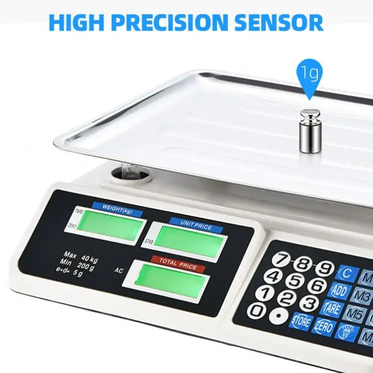 High Accuracy Digital 40kg Electronic Food Weighing Counting Scale for Supermarket Household