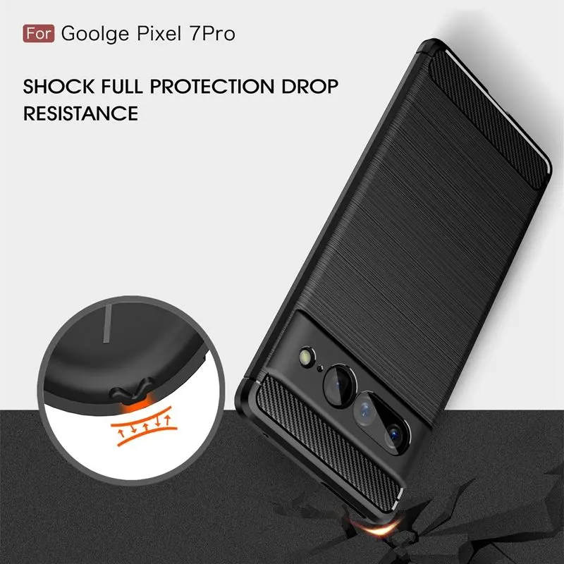 New Arrival Carbon Fiber Texture Shockproof Silicone Flexible Soft TPU Bumper Protective Cover For Google Pixel 7 Pro