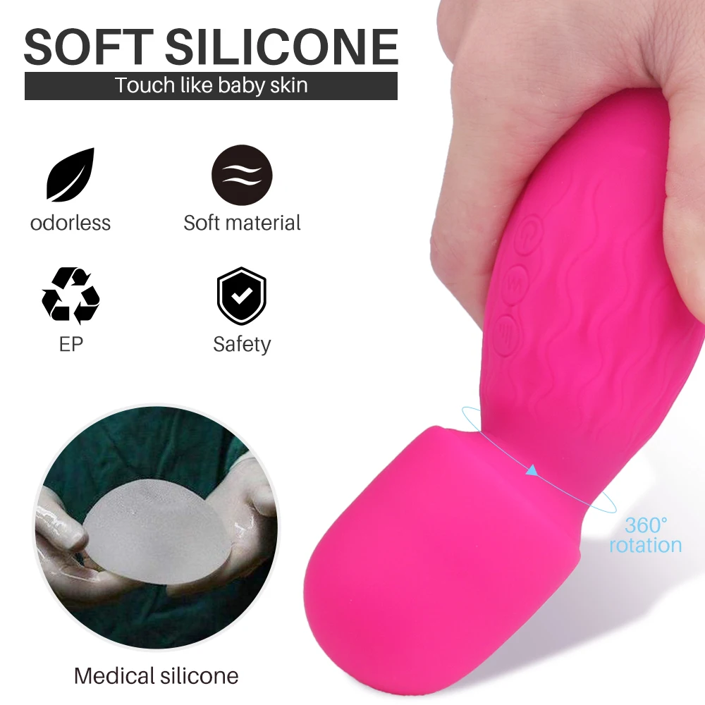 S-hande Personal Silicone Handheld Massager Electric Vibration Body Foot Neck Head Wand Massage