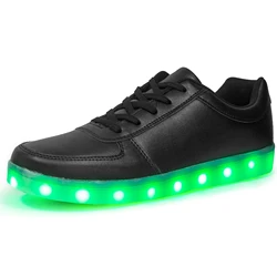 Low top Black White Flashing Lights Shoes Wholesale Led Light Up Shoes
