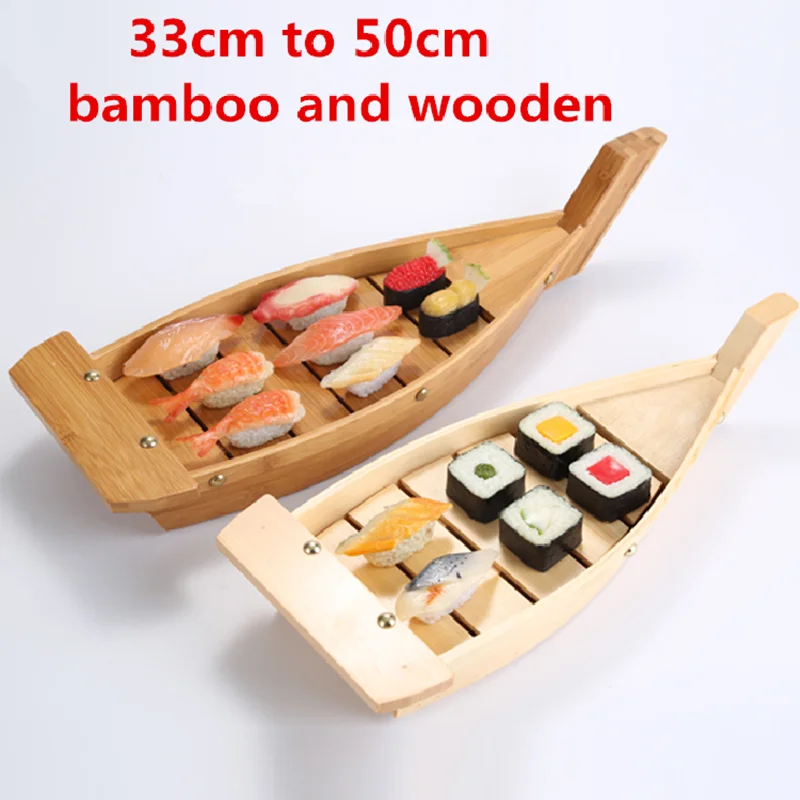 Hensin Tray Organic Bamboo Wood Bamboo Factory Price High Quality Boat Plate Sushi Boat Wooden Sushi Boat For Sushi
