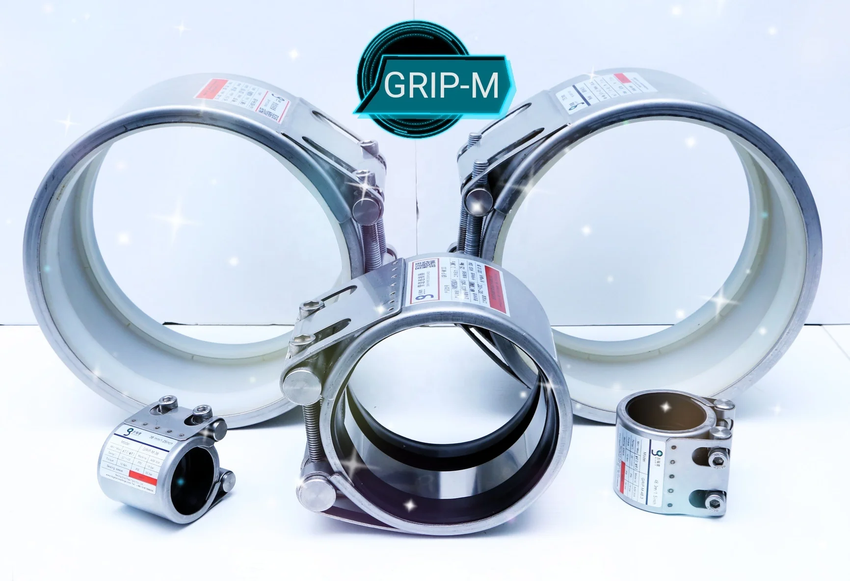 GRIP -M NBR Flexible and Multifunctional pipe joint coupling with steel strip insert option