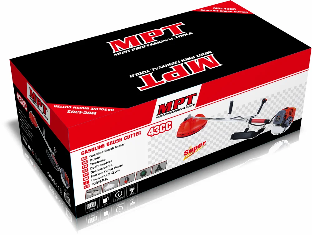 
MPT 43cc Gasoline 2-stroke Brush Cutter petrol Grass Trimmer 1400w Grass Cutter 