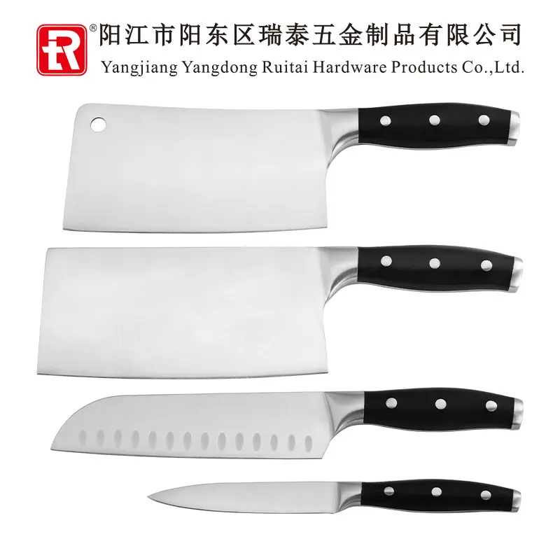 Handmade High Carbon Steel Kitchen Knife Set Butcher Chopping Cleaver Meat Carving Fruit Japanese Santoku Chef Knife  for Hotel