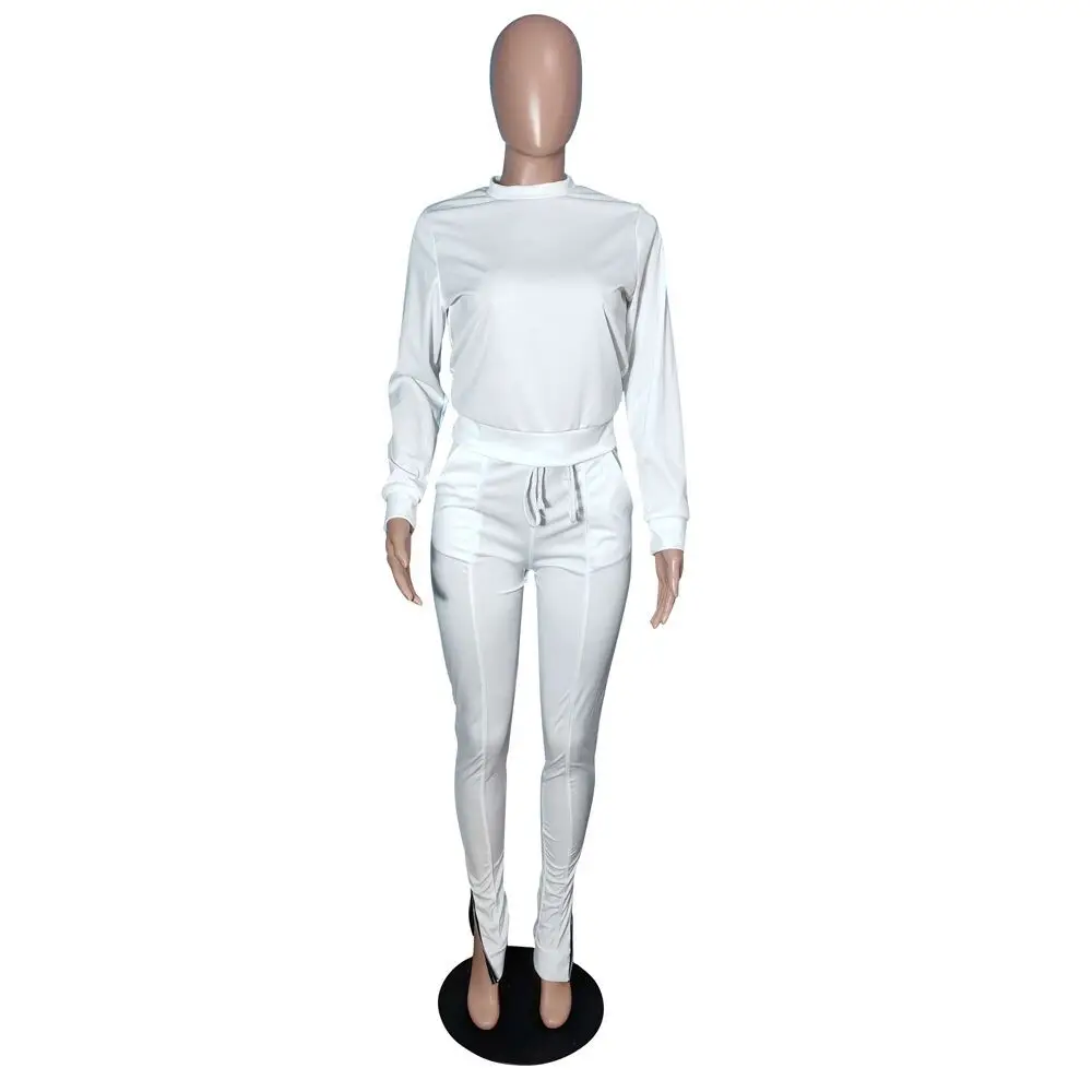 fall winter 2021 Custom Logo Private Label Slim Fit women joggers suits set Tracksuit