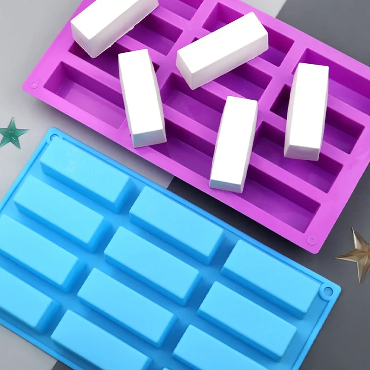 Hot selling 12 rectangle chocolate shape mold baking candy silicone mold chocolate mould