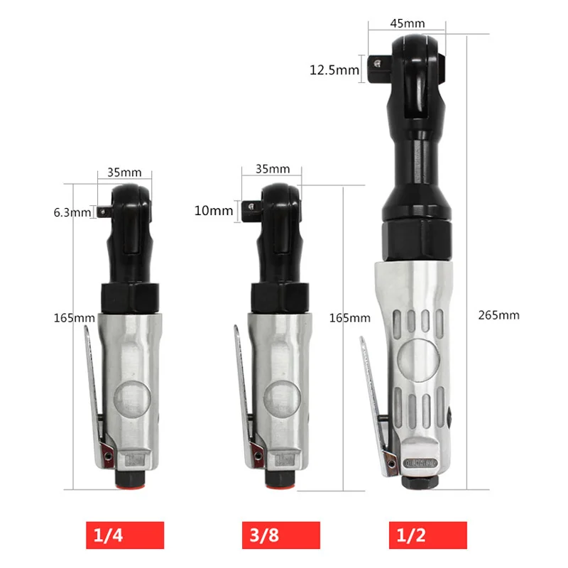 JRS1/4 3/8 1/2 Inch Heavy Duty Impact Spanner Air Powered Ratchet Wrench Pneumatic Wrench