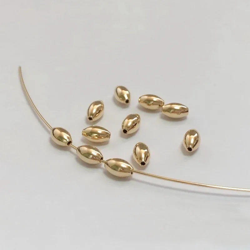 GF045 Wholesale 14K Gold Filled Bead 3X5mm Ovals Gold Spacer Beads for Jewelry Making