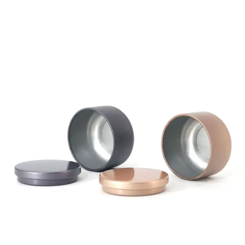 Wholesale 2oz 4oz  8oz rose gold tins Round Decorative Gift Empty tin can Jars Aluminum metal candle tins