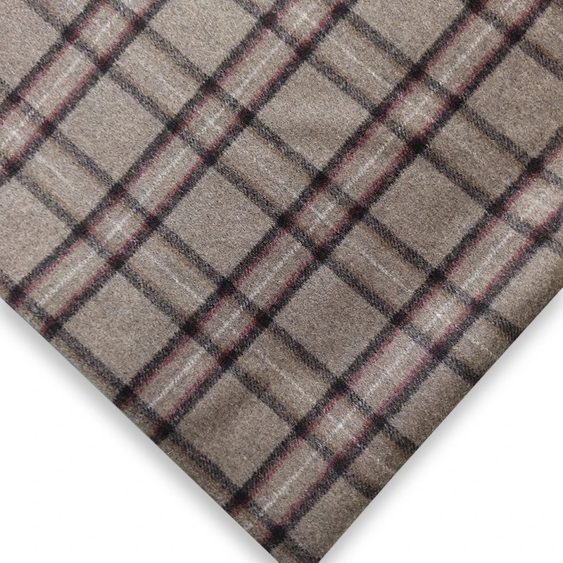 
Factory direct sale low price woolen fabric for dresses in plaid fabric blend yarn dyed women suit plain weave woolen fabric 