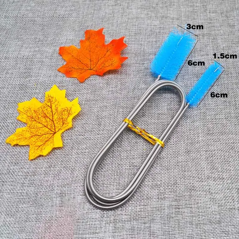DS3995 Double-ended Bent Pipe Cleaner Brush Stainless Tube Cleaning Long Brush for Lab Fish Tank Aquarium Filter Hose Brush