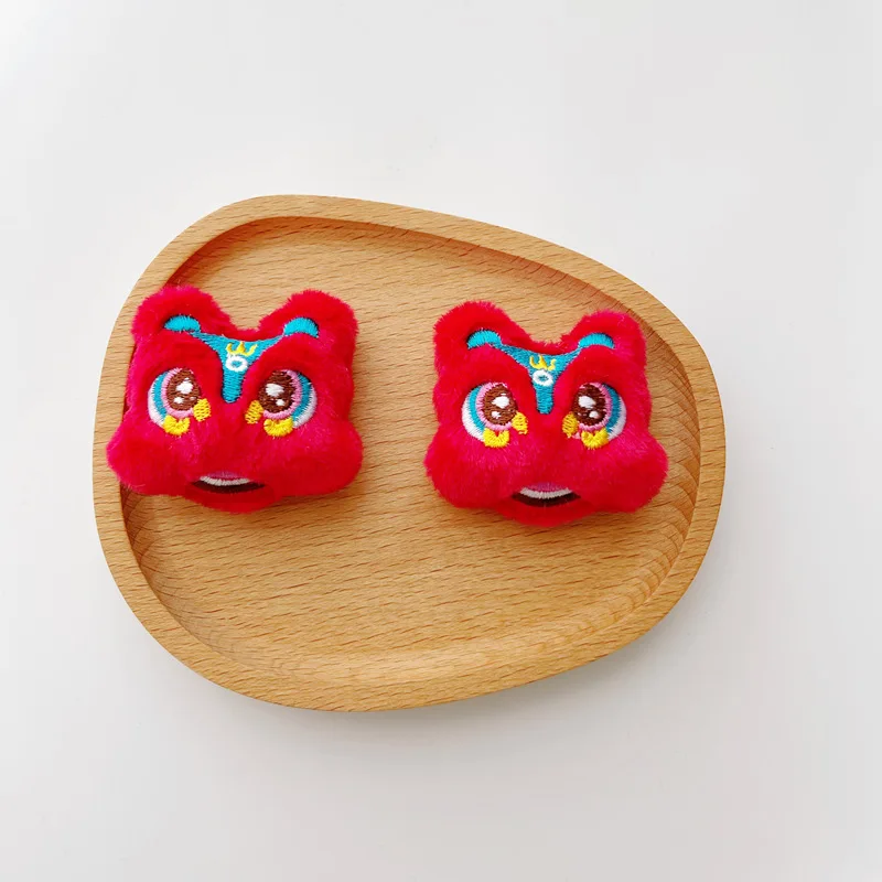 Women Skirt Pants Jeans Clip Pins Cartoon Chinese New Year Dancing Lion Lovely Clothing Accessories Plush Bag Brooch Decor Gift