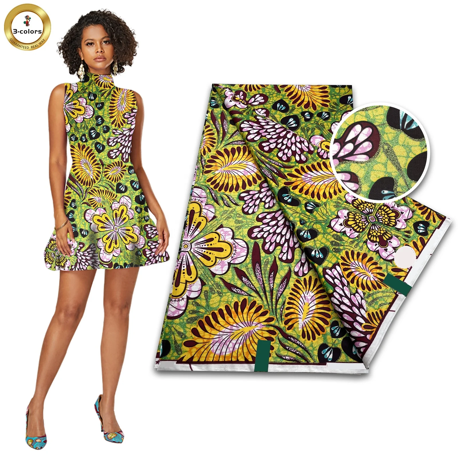 High quality wax Grand 100% cotton soft material African wax prints glittering Grand wax