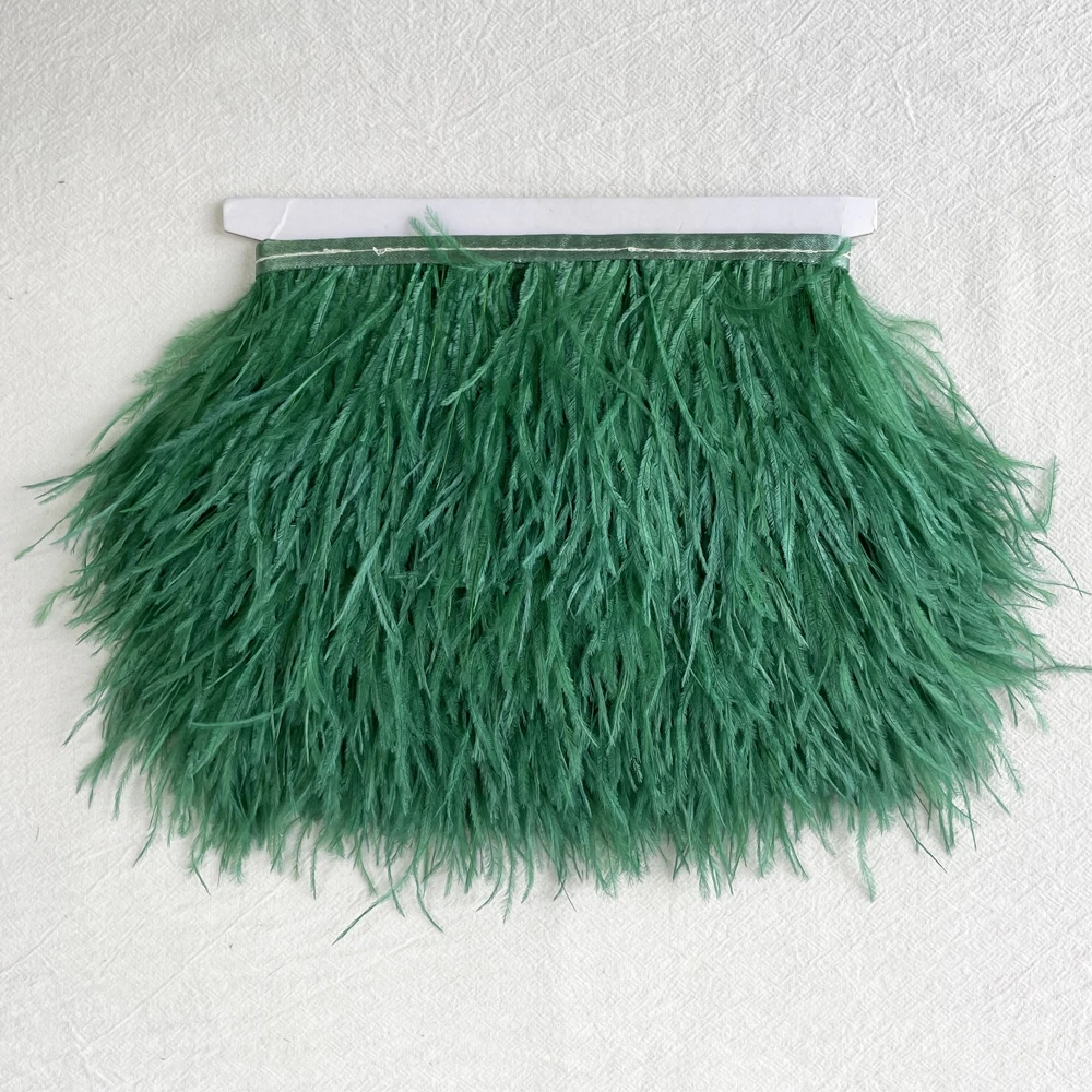 8-10 CM Free Sample Cheap High Quality Dyed Colorful Fluffy Feather Fringe Lace Trim Decorations Ostrich Feather Trim