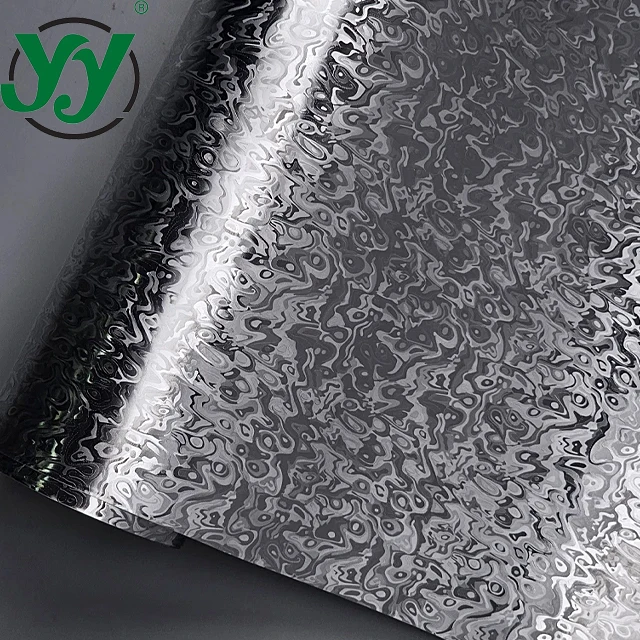 1.52x18m PET Liner Chrome Silver Green Black Gold Red Ghost Spiral pattern Meta-Cosmic Forged Carbon Car Wrap Vinyl Film