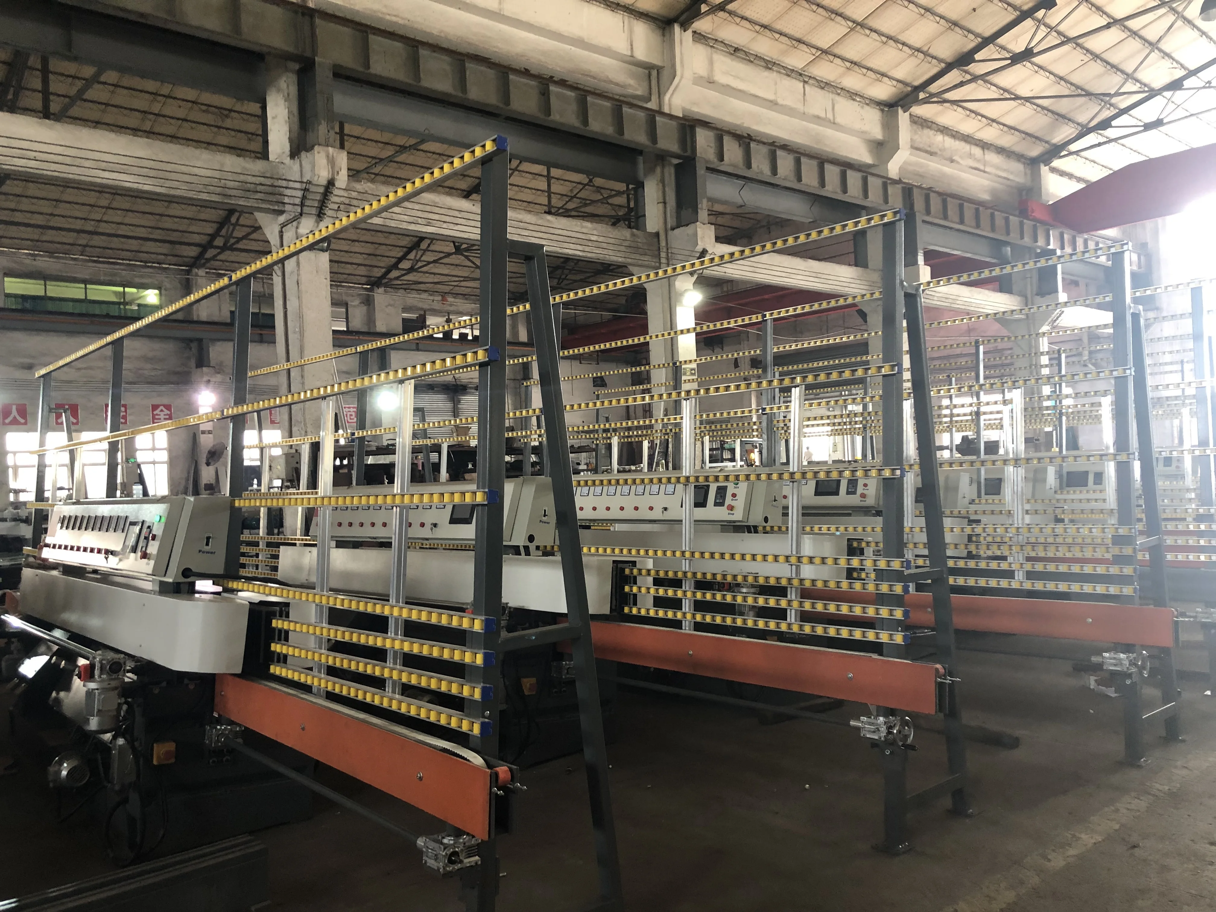 9 stones Glass door window straight line edger machine/glass edge polishing machine