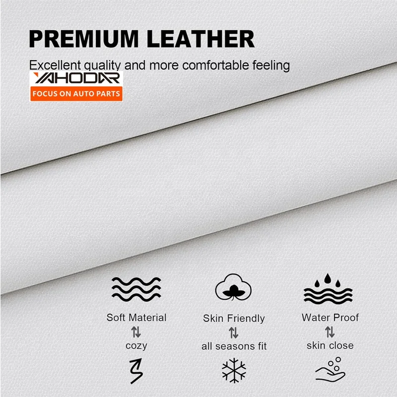 Car Seats Covers Sets Waterproof PU Nappa Leather Seat Covers White For Tesla Model 3 Model Y Seat Cushions Cover Full Set