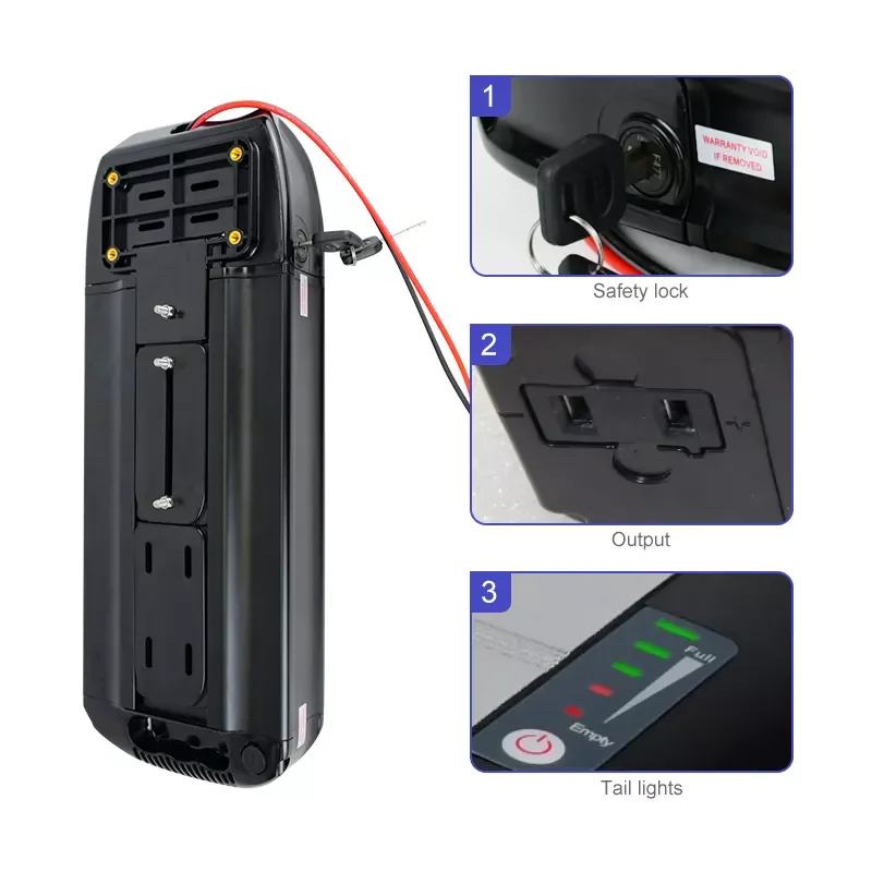 Rear Rack Post Sear 36Volt 48Volt 7.8Ah 8Ah 10Ah 12Ah 14Ah 24V 36V 48V Electric Bicycle Bike Battery for Ebike E Bike E-Bike