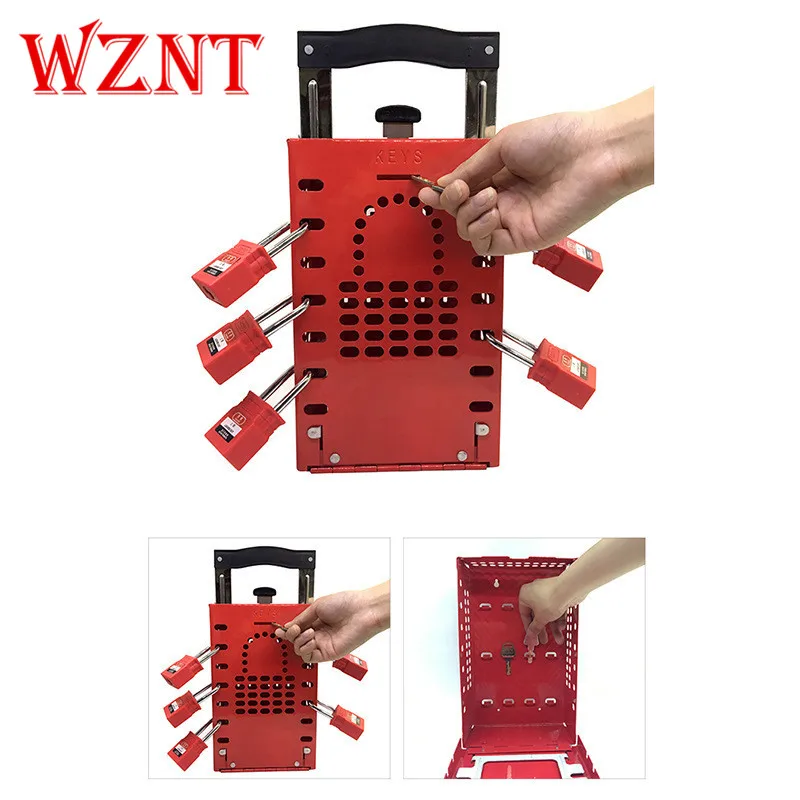 NT-K21 Red Group Lockout Steel Plate Safety Lockout Tagout Station Box kit