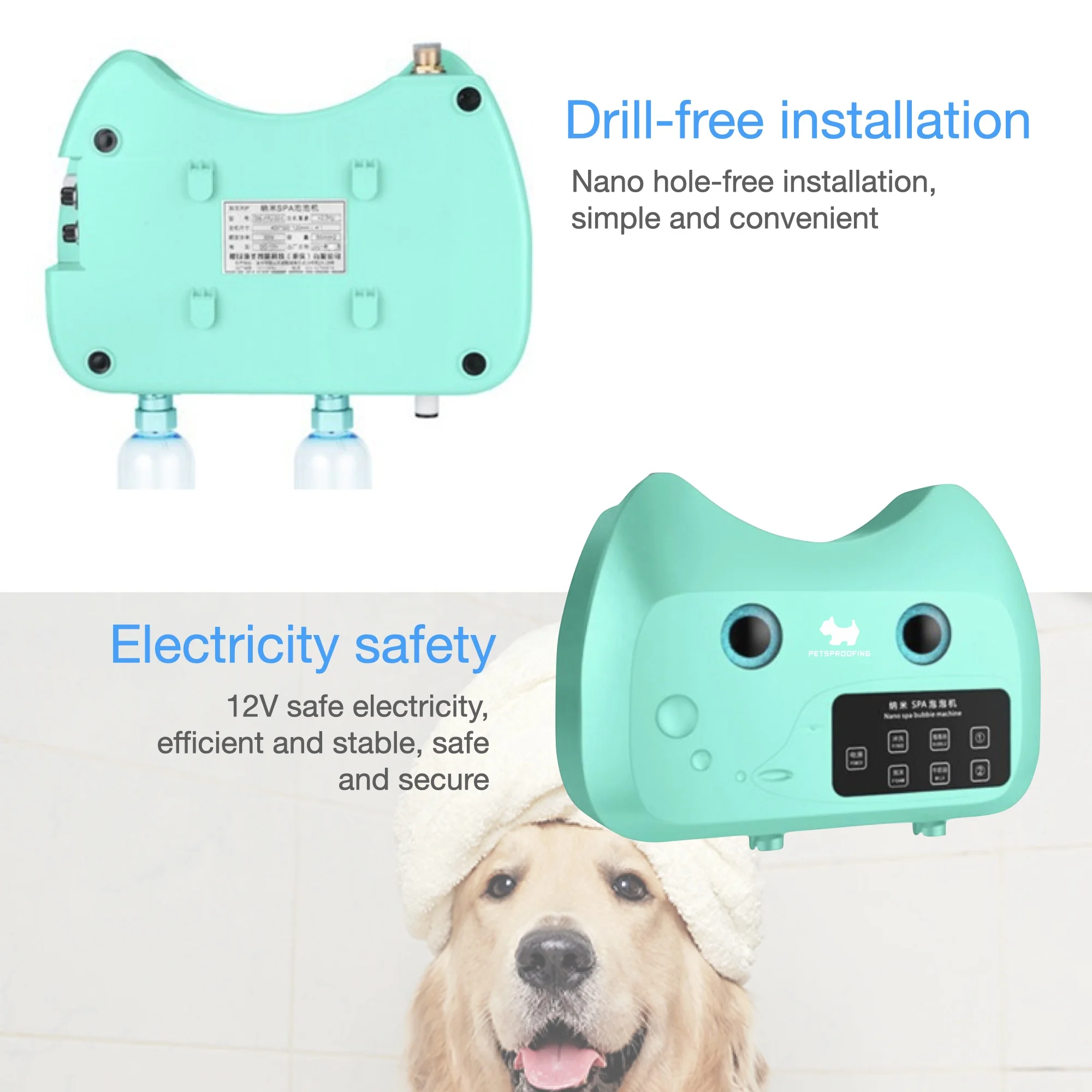 Veterinary Equipment dog grooming kit multifunction Pet Clinic Cat Dog Bubble Strong Nano Pet Milky SPA Wash shampoo Machine