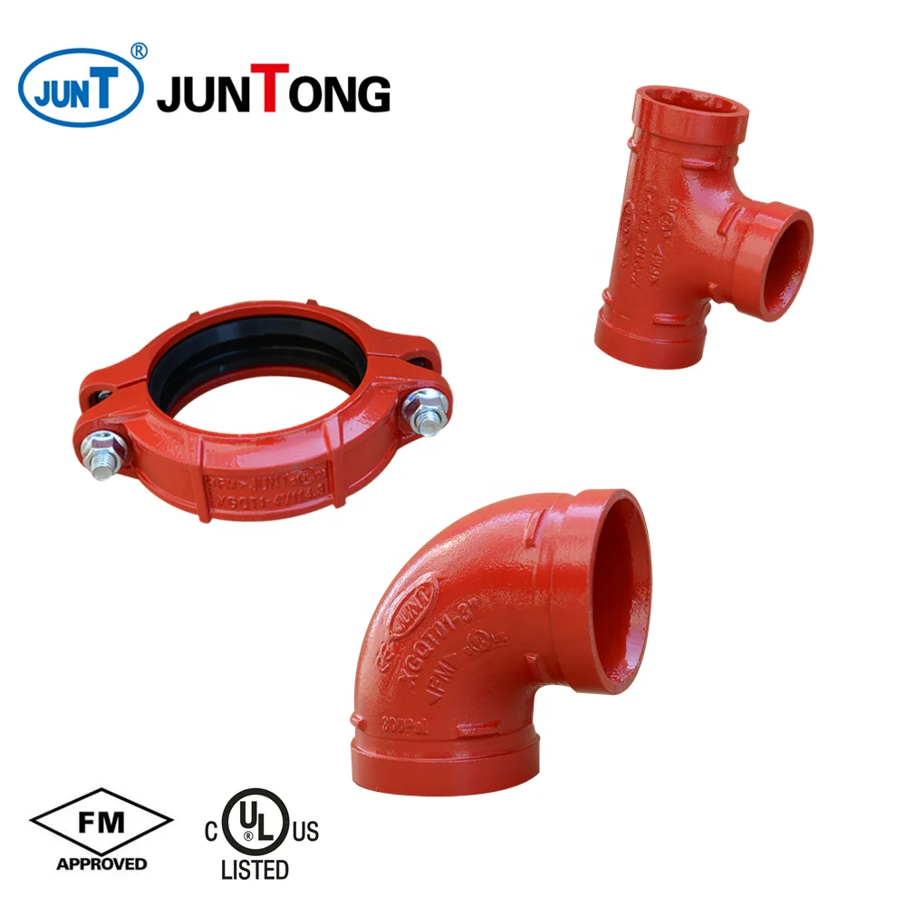 Firefighting Trench Fittings Plastic and Rubber Clamps Elbows Tee Bushings 10mm NPT/ BSP Sight Glass Casting Technics