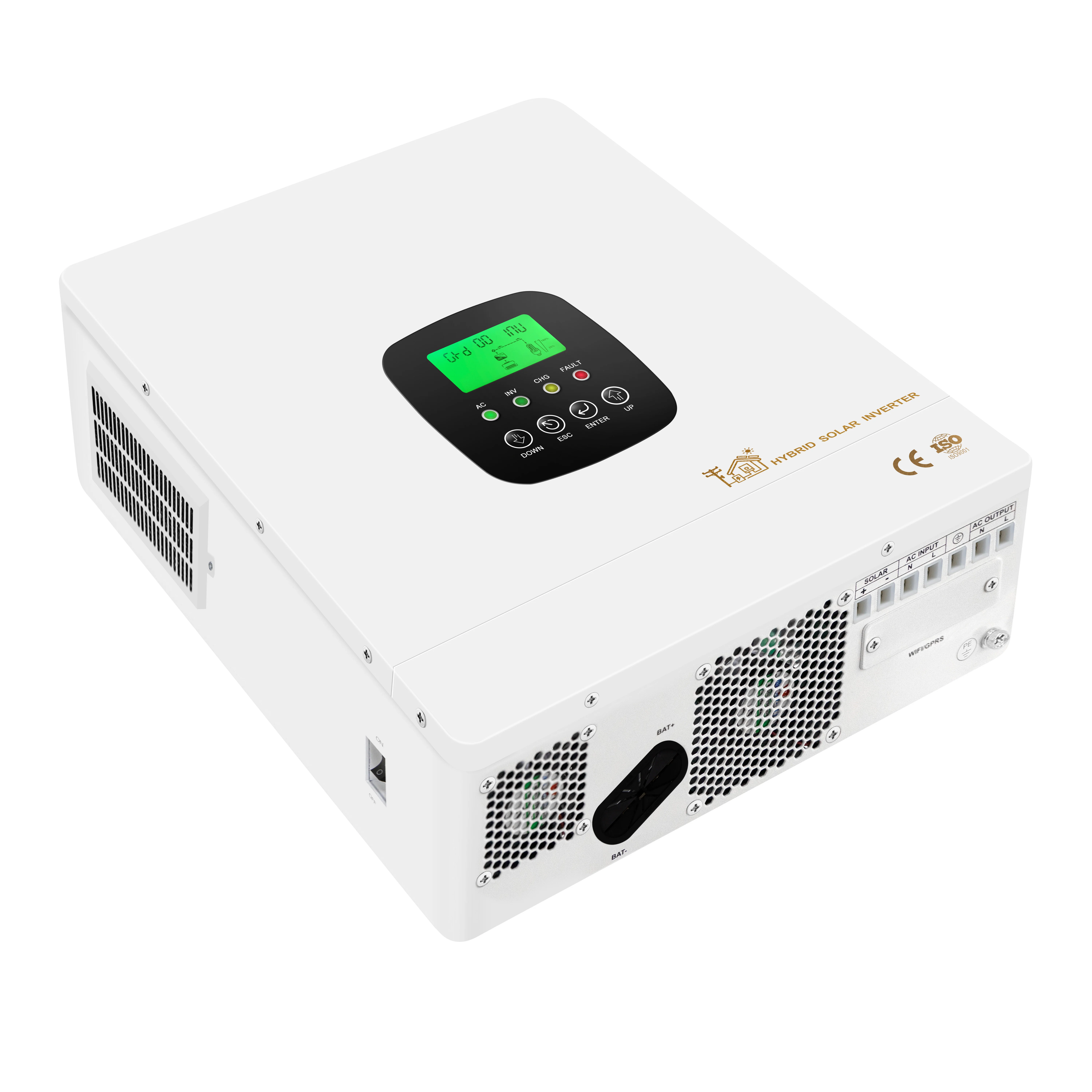 Адаптивный вольтовый Солнечный MPPT контроллер 12V-96V 30A-120A RS485/WIFI Поддержка настраиваемый 50A-60A Номинальный ток 96V ЖК-дисплей 60A