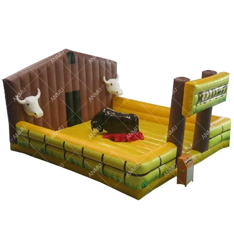 Commercial adults mechanical games rodeo bull riding machine controls inflatable mechanical bull ride for sale