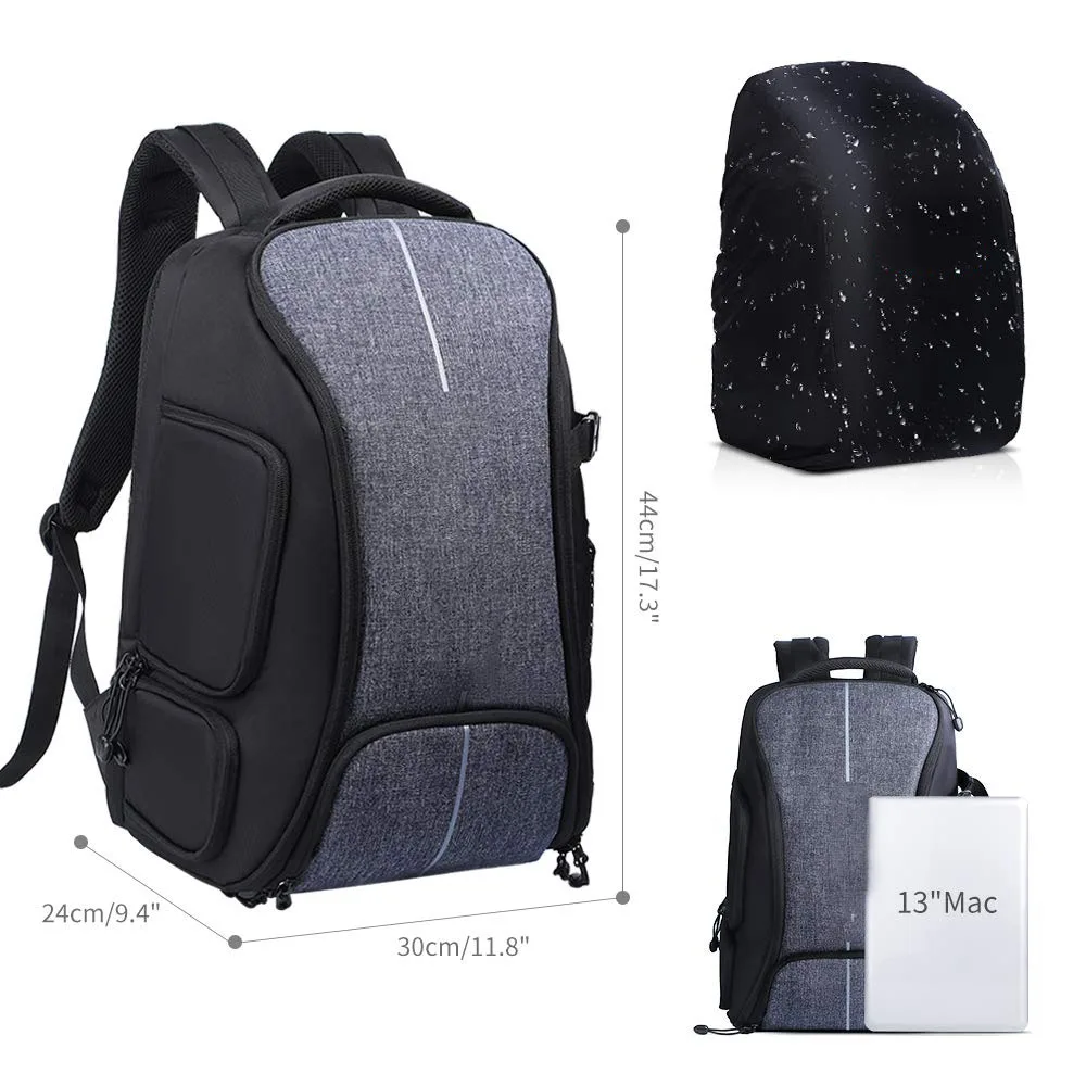 Waterproof Scratch-proof Dual Shoulders Camera Bag for Travel  Photography Backpack With Tripod Strap and Rain Cover