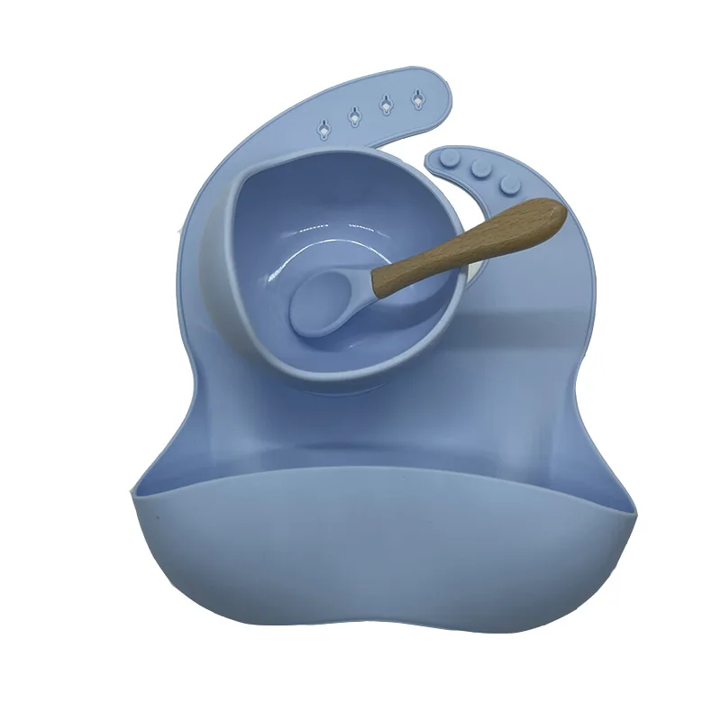 RAYBIN custom Children feeding tableware set silicone kids dining silicone baby feeding bib