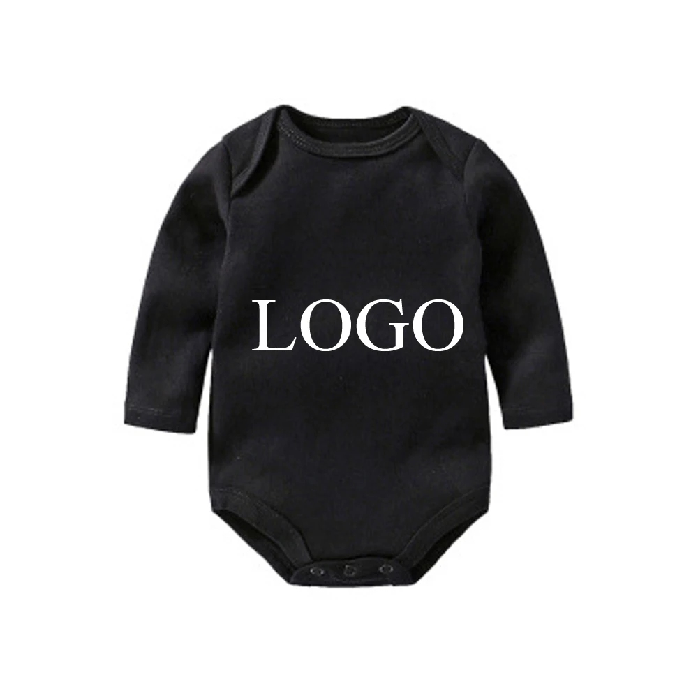 baby onesie customized organic cotton toddler products baby jumpsuit solid color long sleeve rompers baby newborn with  logo