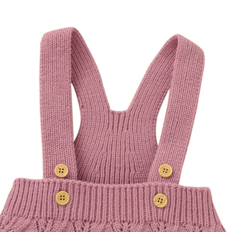 
Autumn/winter Baby Girls boys Solid Print Knitted Strap Short Pants Trousers Kids Knee Length Casual Shorts 